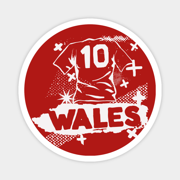 Retro Welsh Football // Vintage Grunge Wales Soccer Magnet by SLAG_Creative